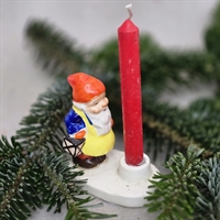 porcelæns-julestage-julemand-blå-rød-grøn-gul-med -lygte-i -hånden-juletræslys-gammel-julestads